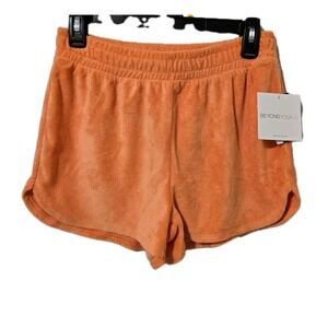 Beyond Yoga Tropez Terry Cloth Orange Sweat Shorts Size XS NWT